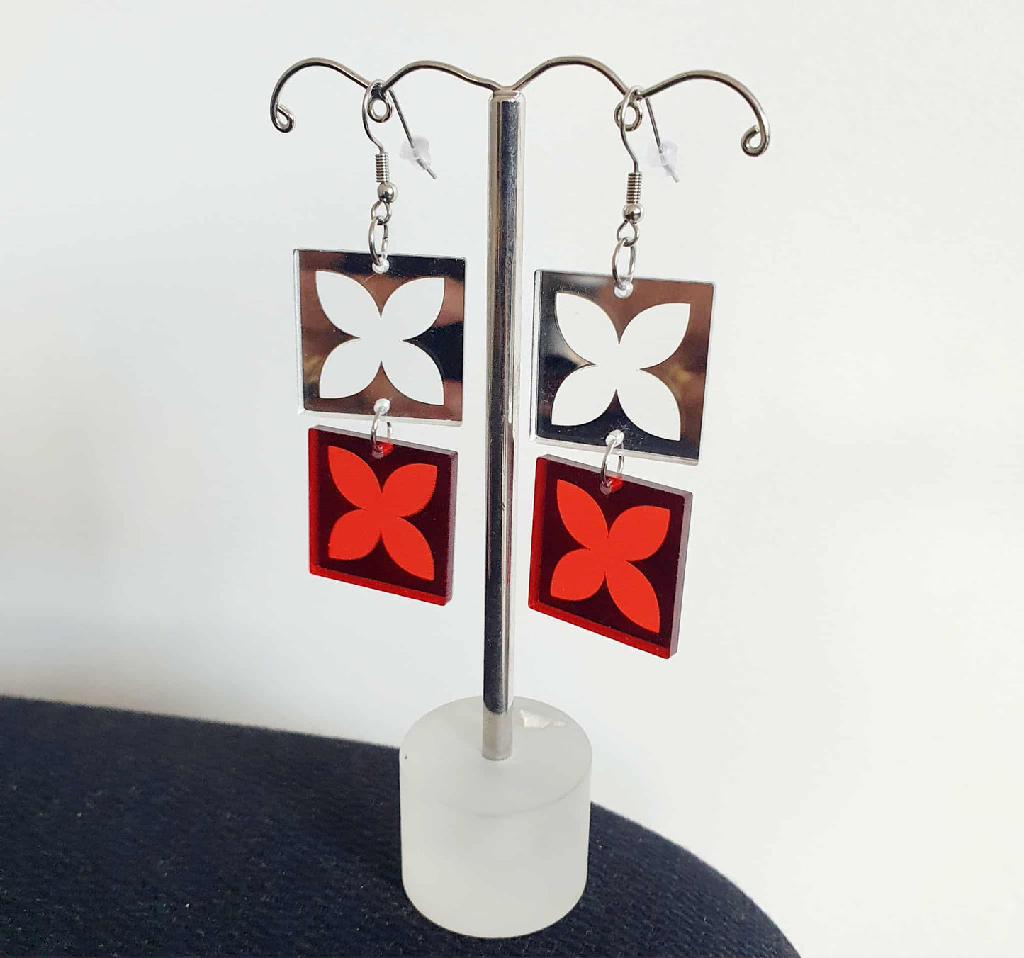 Two-Tier Square Earrings