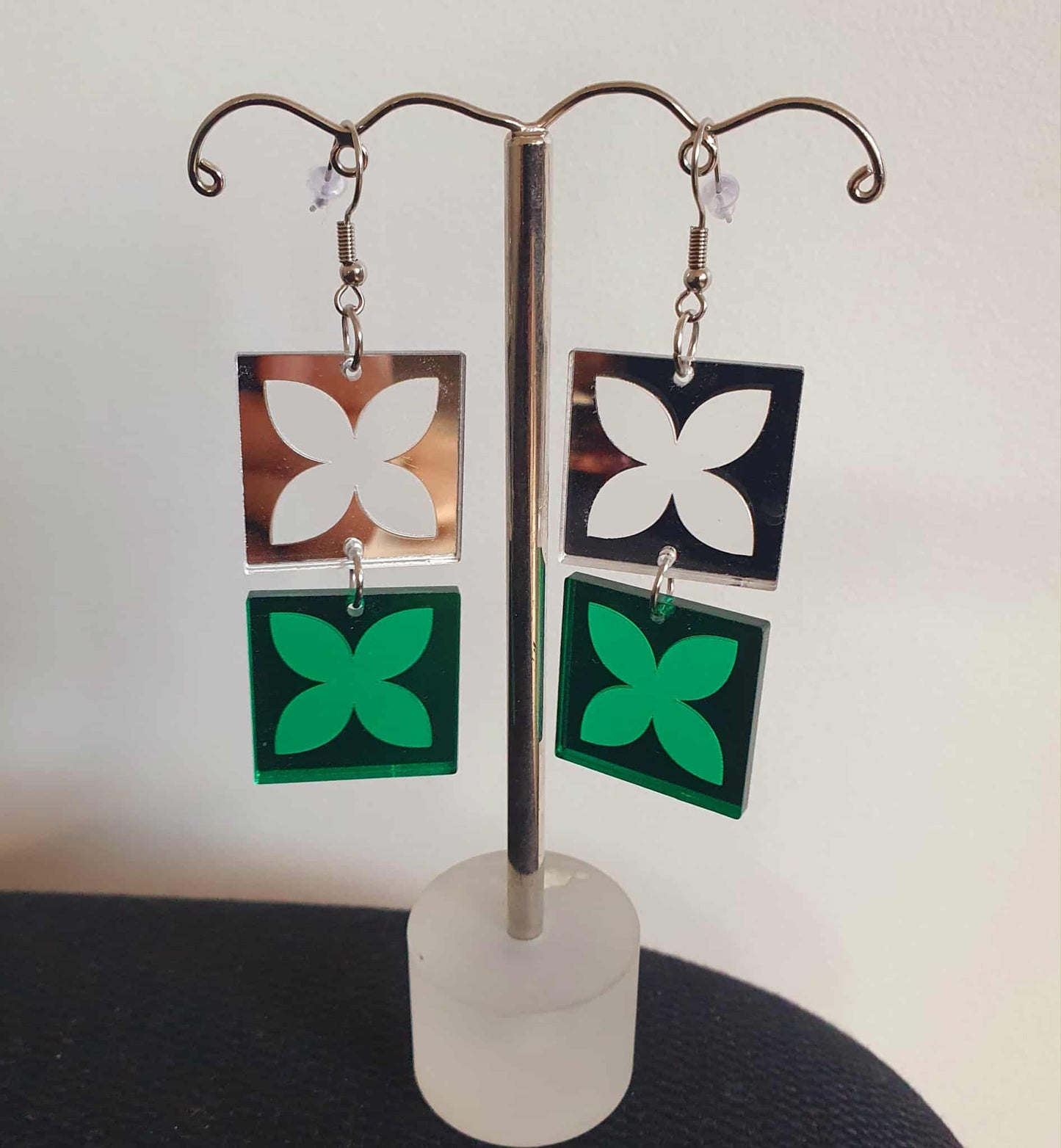 Two-Tier Square Earrings